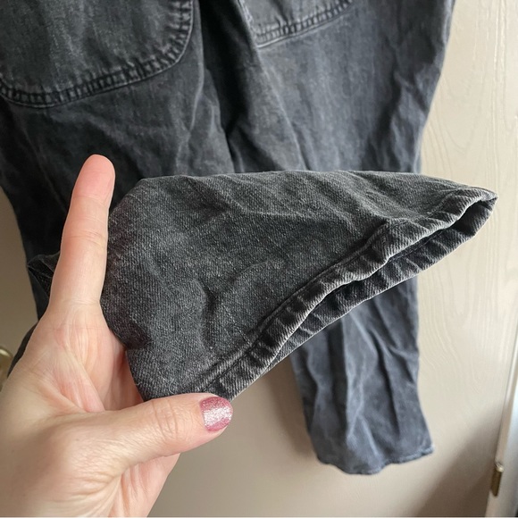 Gap - Slouchy Overalls Washed Black Crop Length XL - Picture 7 of 10